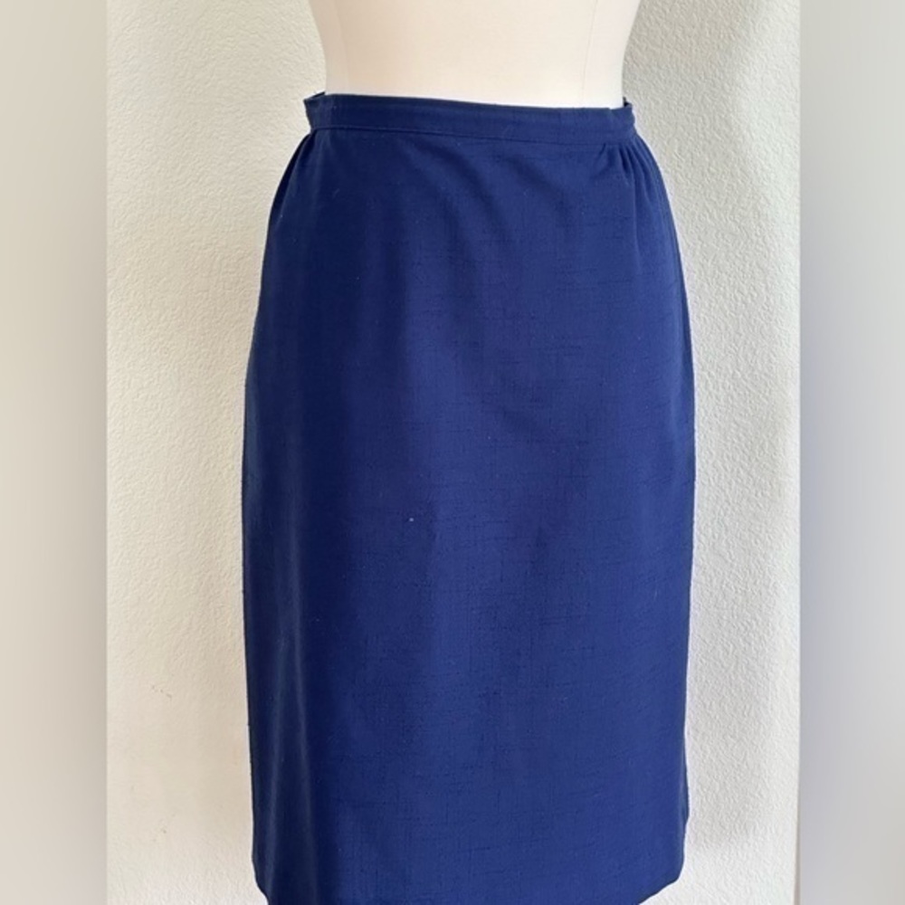 Navy straight skirt. Private label. Tailor made.